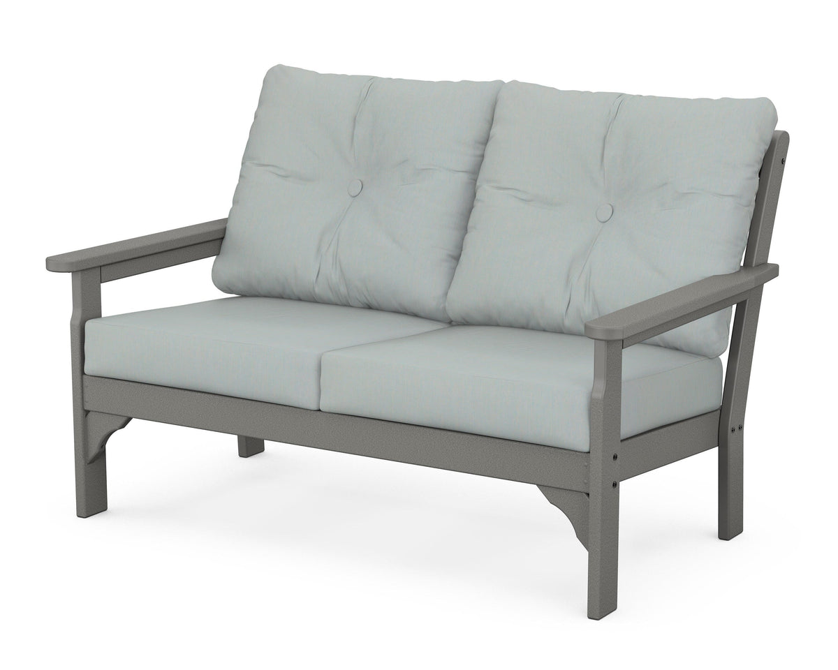 POLYWOOD Vineyard Deep Seating Loveseat in Slate Grey / Spa