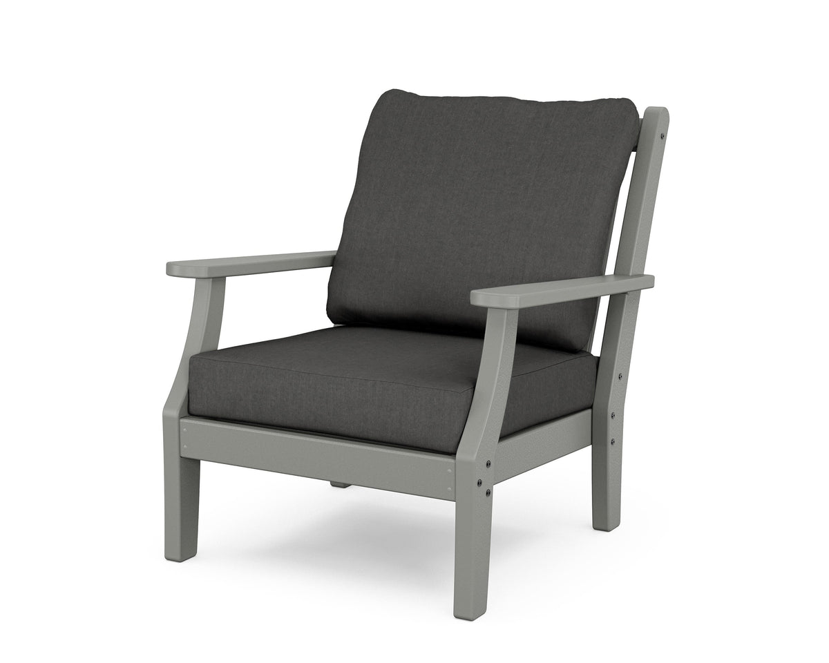 POLYWOOD Wovendale Deep Seating Chair in Slate Grey / Spectrum Carbon