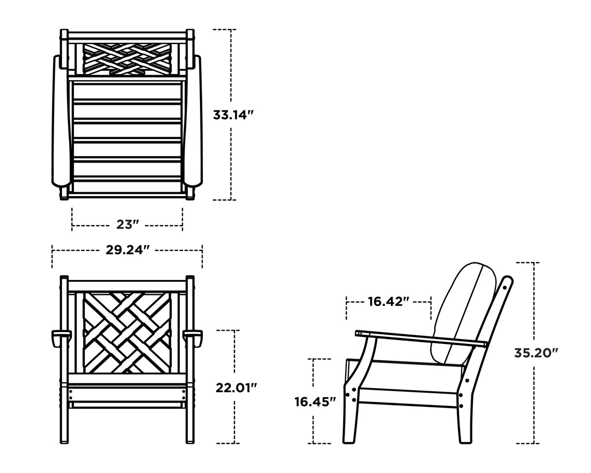 POLYWOOD Wovendale Deep Seating Chair dimensions
