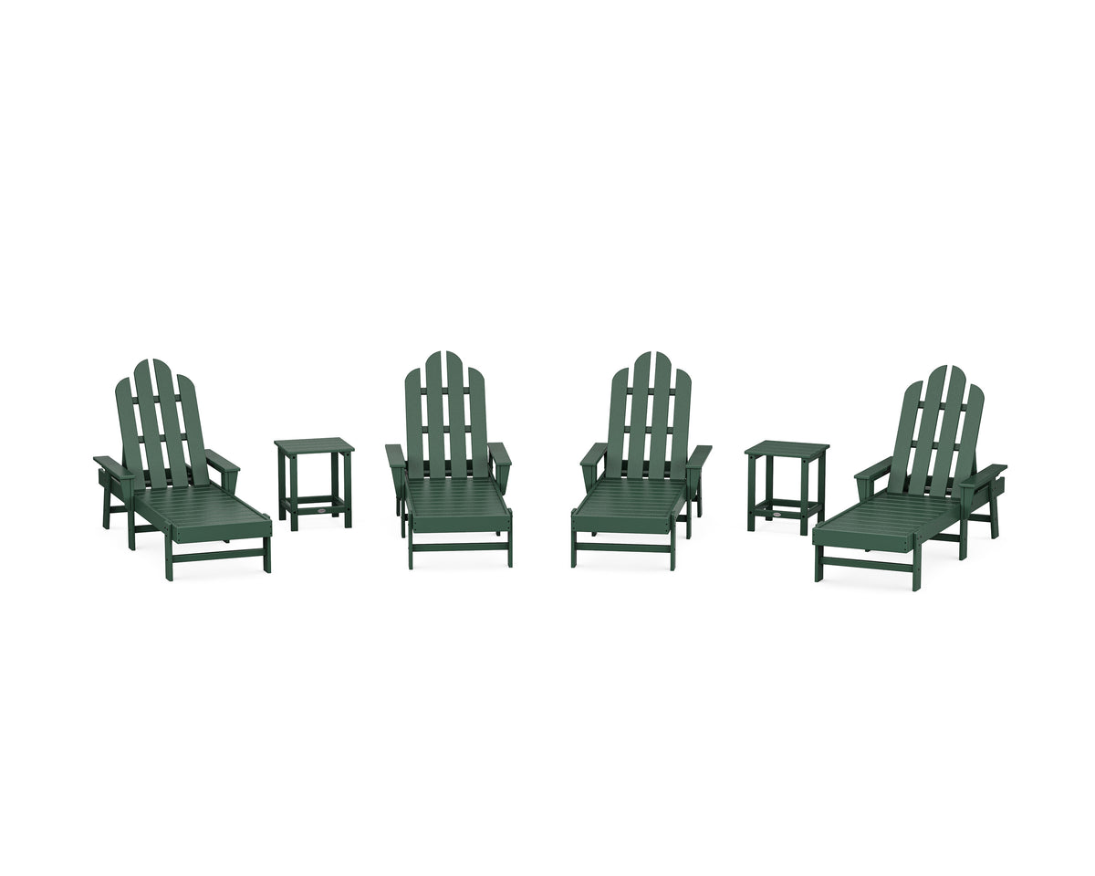 POLYWOOD Long Island Chaise 6-Piece Set in Green