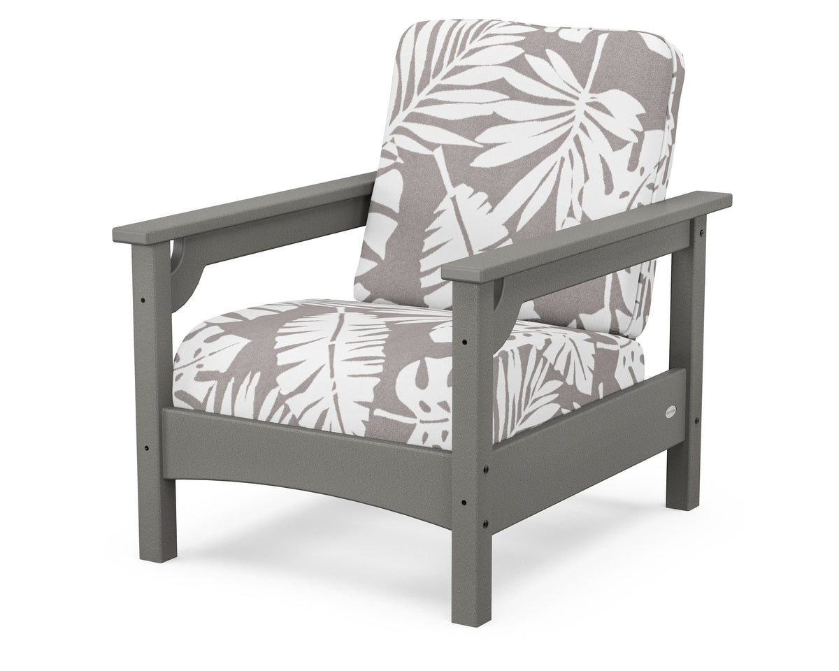 POLYWOOD Club Chair in Slate Grey / Leaf Grey Mist