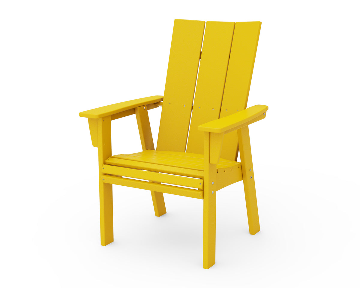 POLYWOOD Modern Curveback Adirondack Dining Chair in Lemon