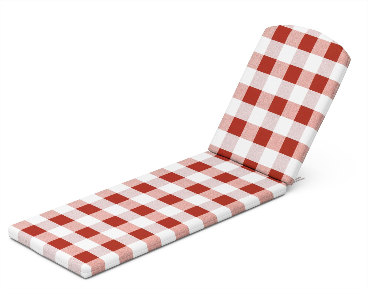 POLYWOOD Chaise Cushion in Buffalo Plaid Crimson