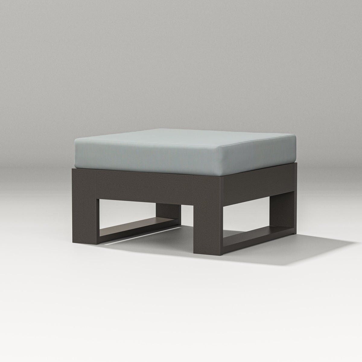 POLYWOOD Latitude Lounge Ottoman in Vintage Coffee / Spa