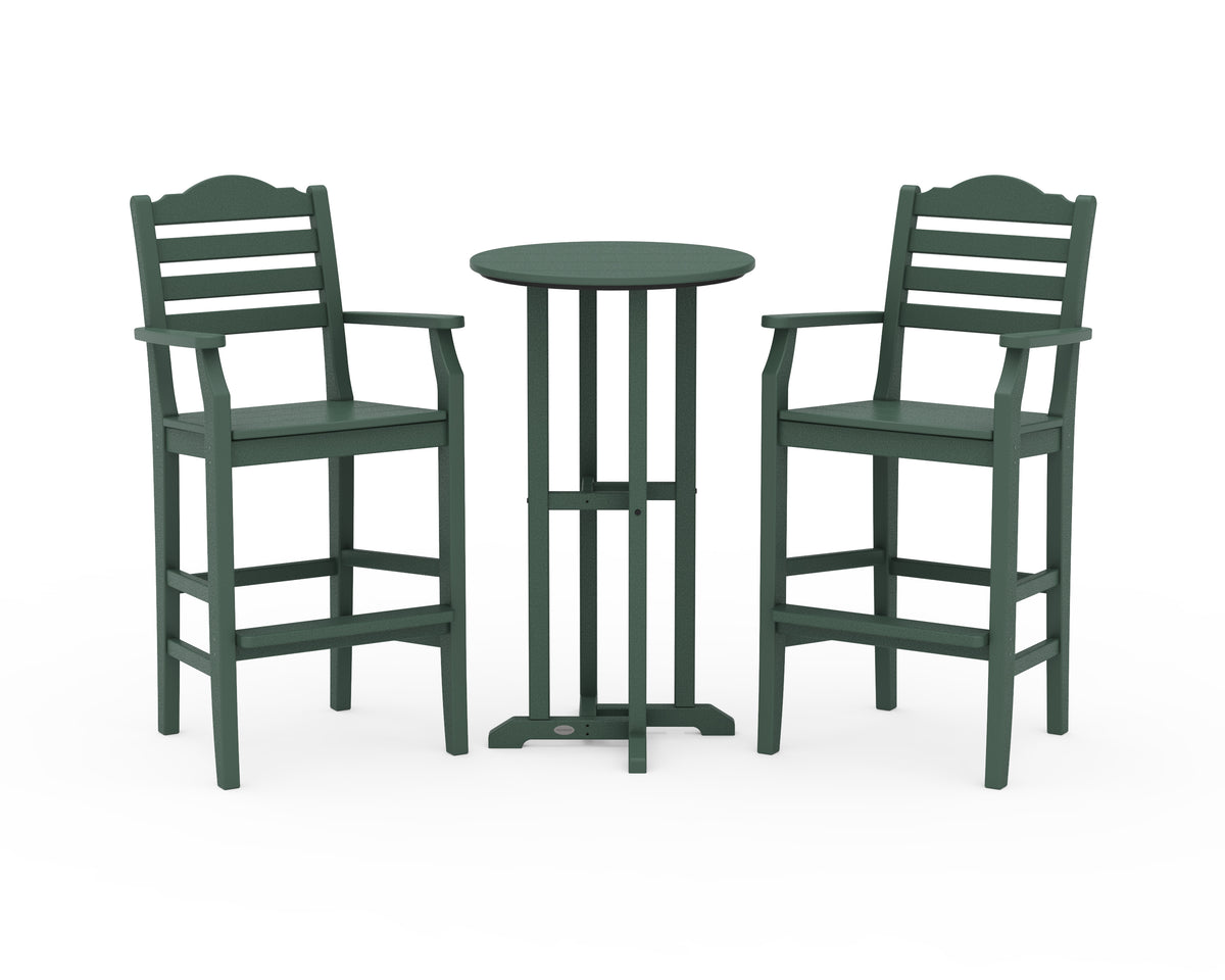 POLYWOOD Savannah 3-Piece Farmhouse Bar Set in Green