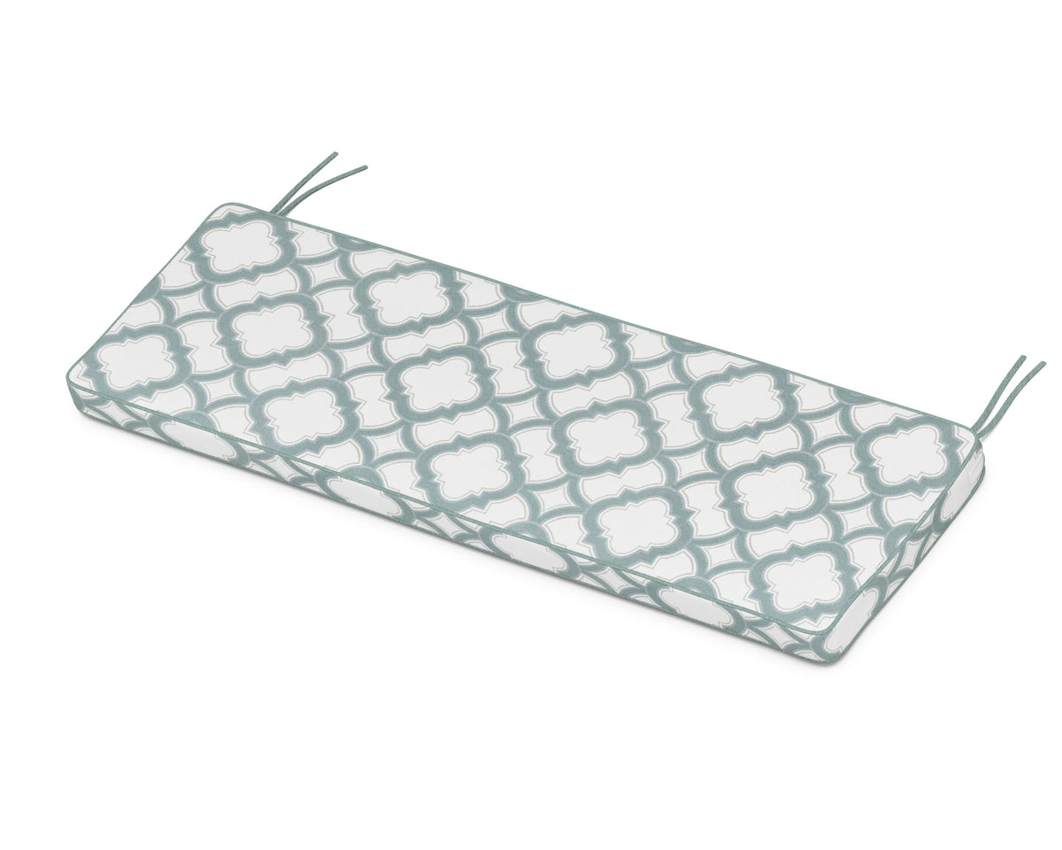 POLYWOOD Chinoiserie 60" Bench Seat Cushion in Trellis Glacier Spa