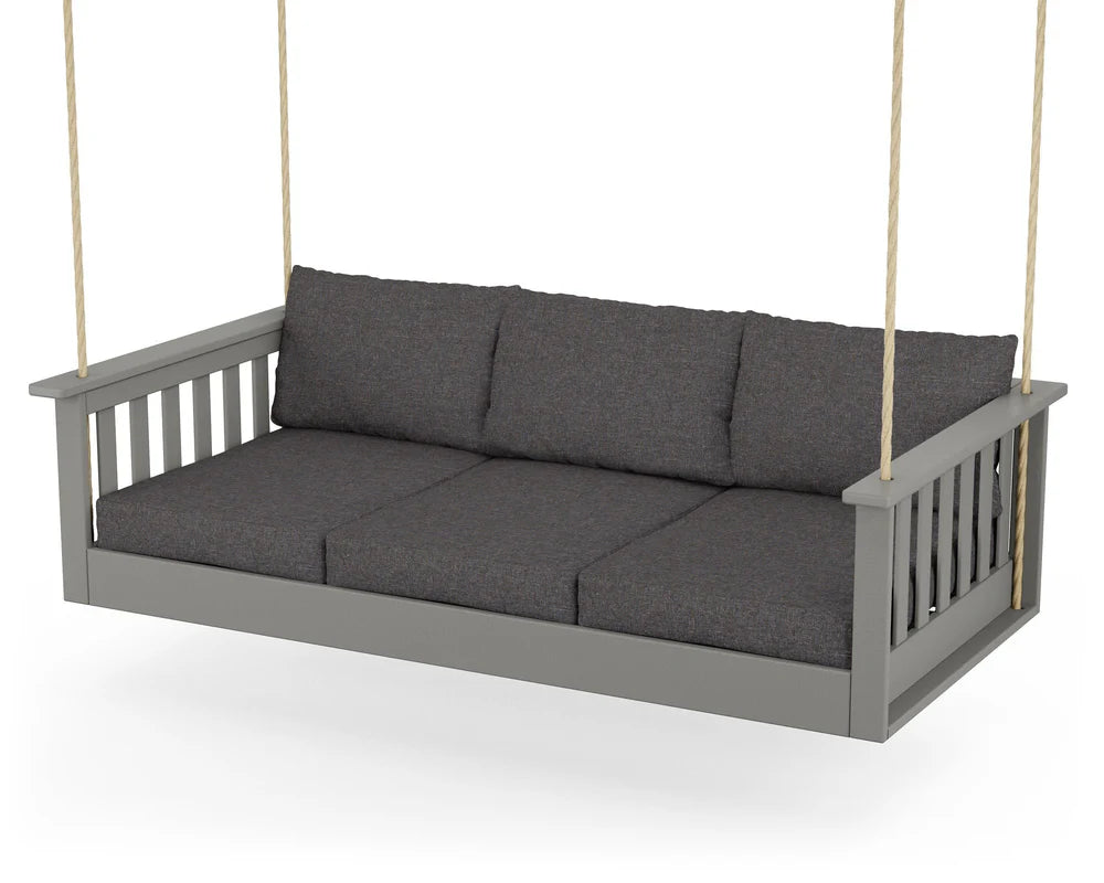 POLYWOOD Vineyard Daybed Swing in Slate Grey / Ash Charcoal