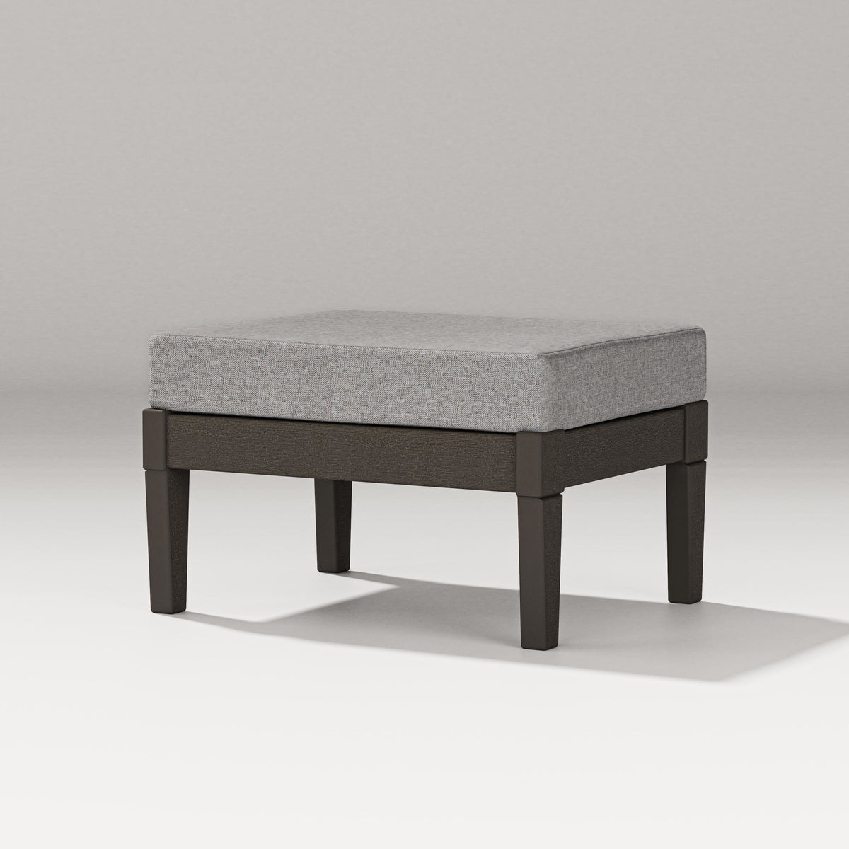 POLYWOOD Estate Lounge Ottoman in Vintage Coffee / Grey Mist