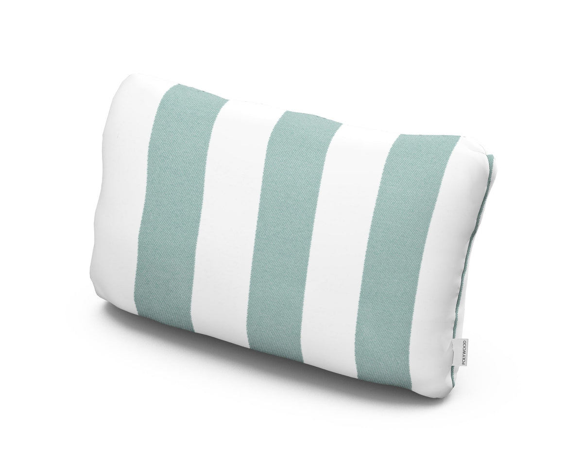 POLYWOOD Outdoor Lumbar Pillow in Cabana Stripe Glacier Spa
