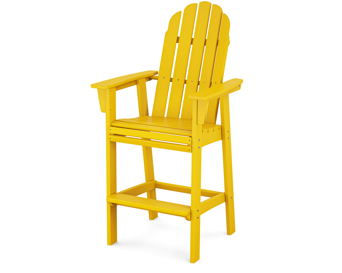POLYWOOD Vineyard Curveback Adirondack Bar Chair in Lemon
