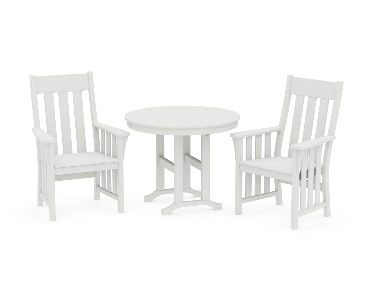 POLYWOOD Acadia 3-Piece Farmhouse Dining Set in Vintage White