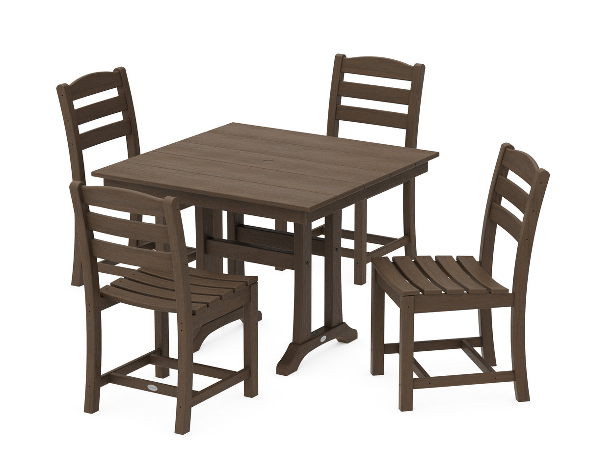 POLYWOOD La Casa Café 5-Piece Side Chair Dining Set in Kona