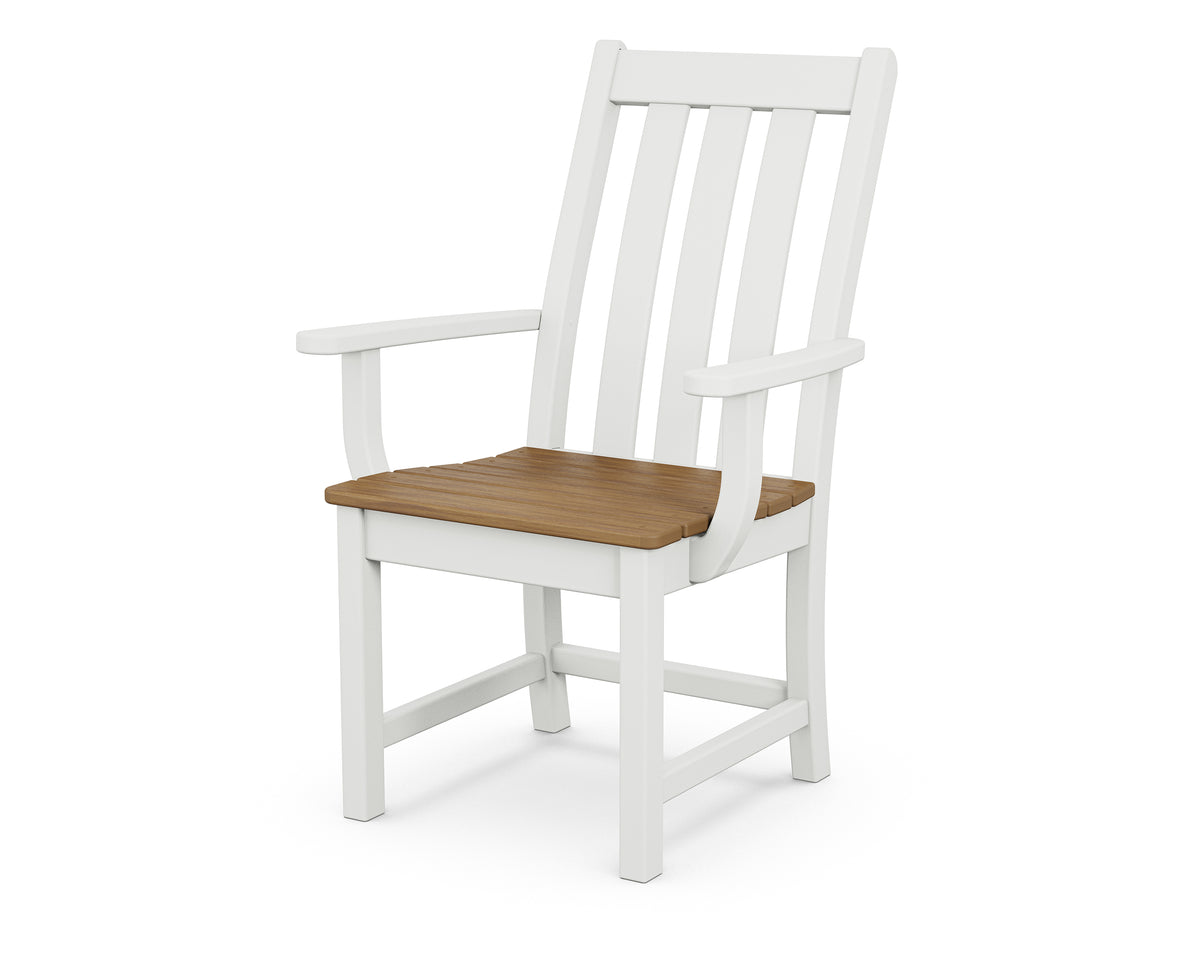 POLYWOOD Vineyard Dining Arm Chair in White / Natural