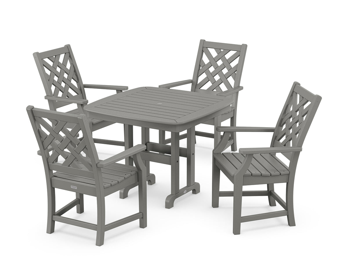 POLYWOOD Wovendale 5-Piece Dining Set in Slate Grey