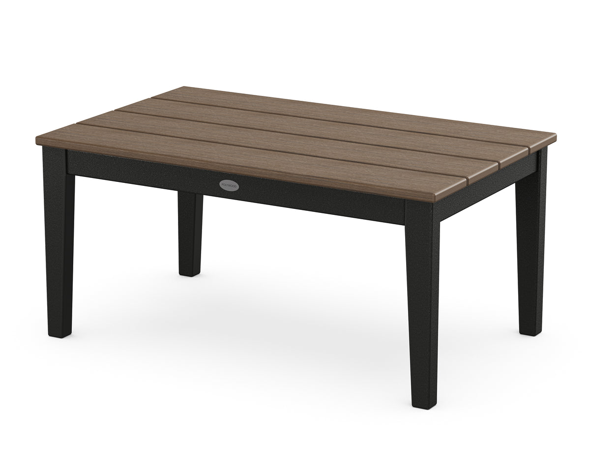 POLYWOOD Newport 22" x 36" Coffee Table in Black / Kona