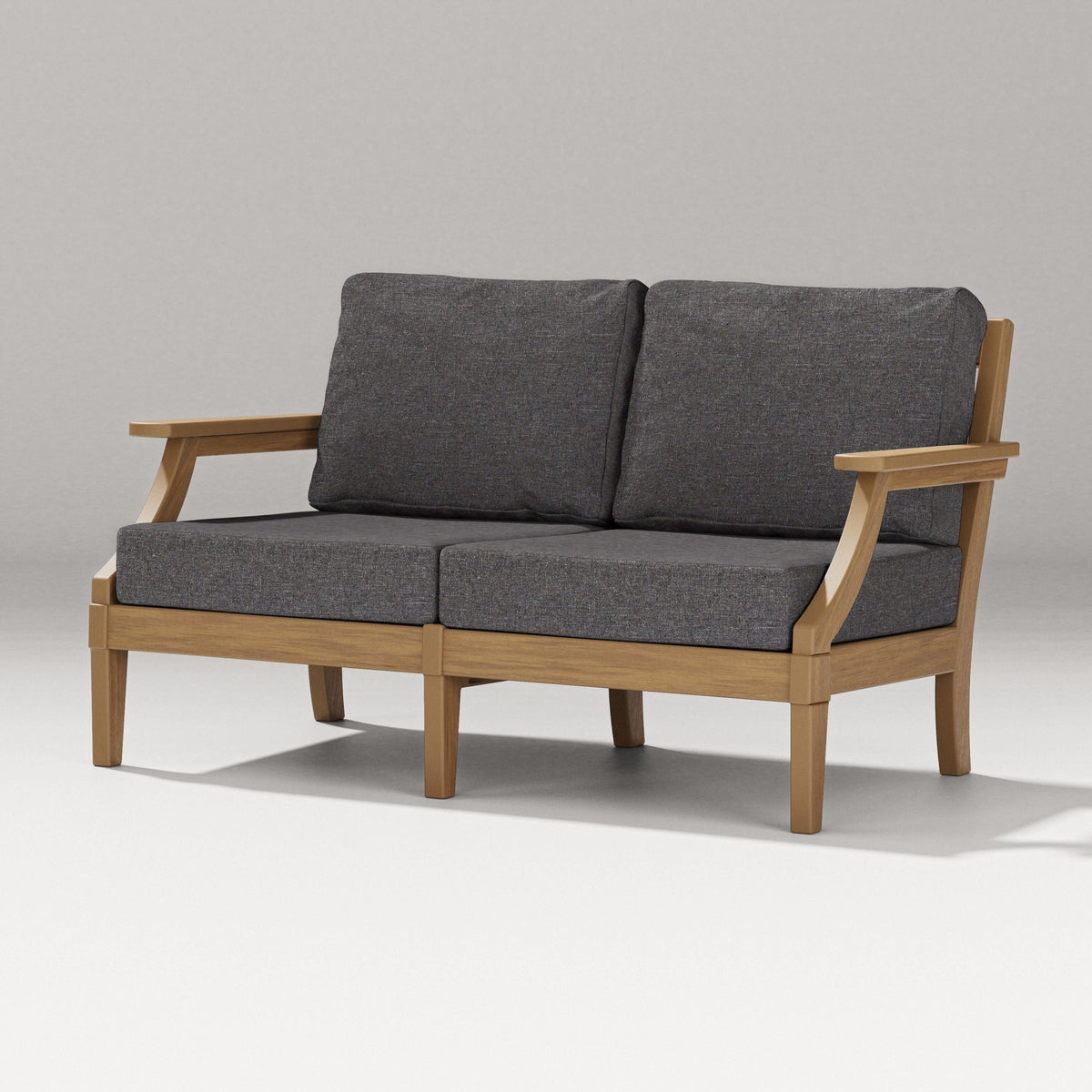 POLYWOOD Estate Loveseat in Natural / Ash Charcoal