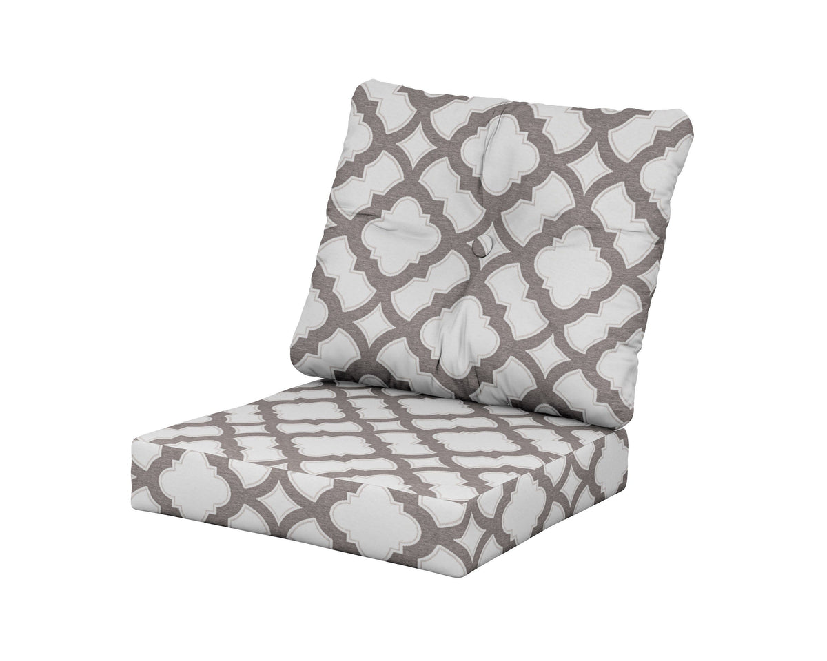POLYWOOD Vineyard Seat/Back Cushion in Trellis Grey Mist