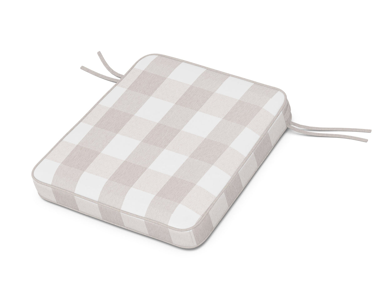 POLYWOOD Chinoiserie Rocker Seat Cushion in Buffalo Plaid Dune Burlap