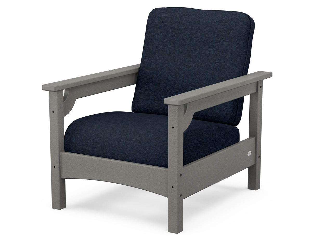 POLYWOOD Club Chair in Slate Grey / Marine Indigo