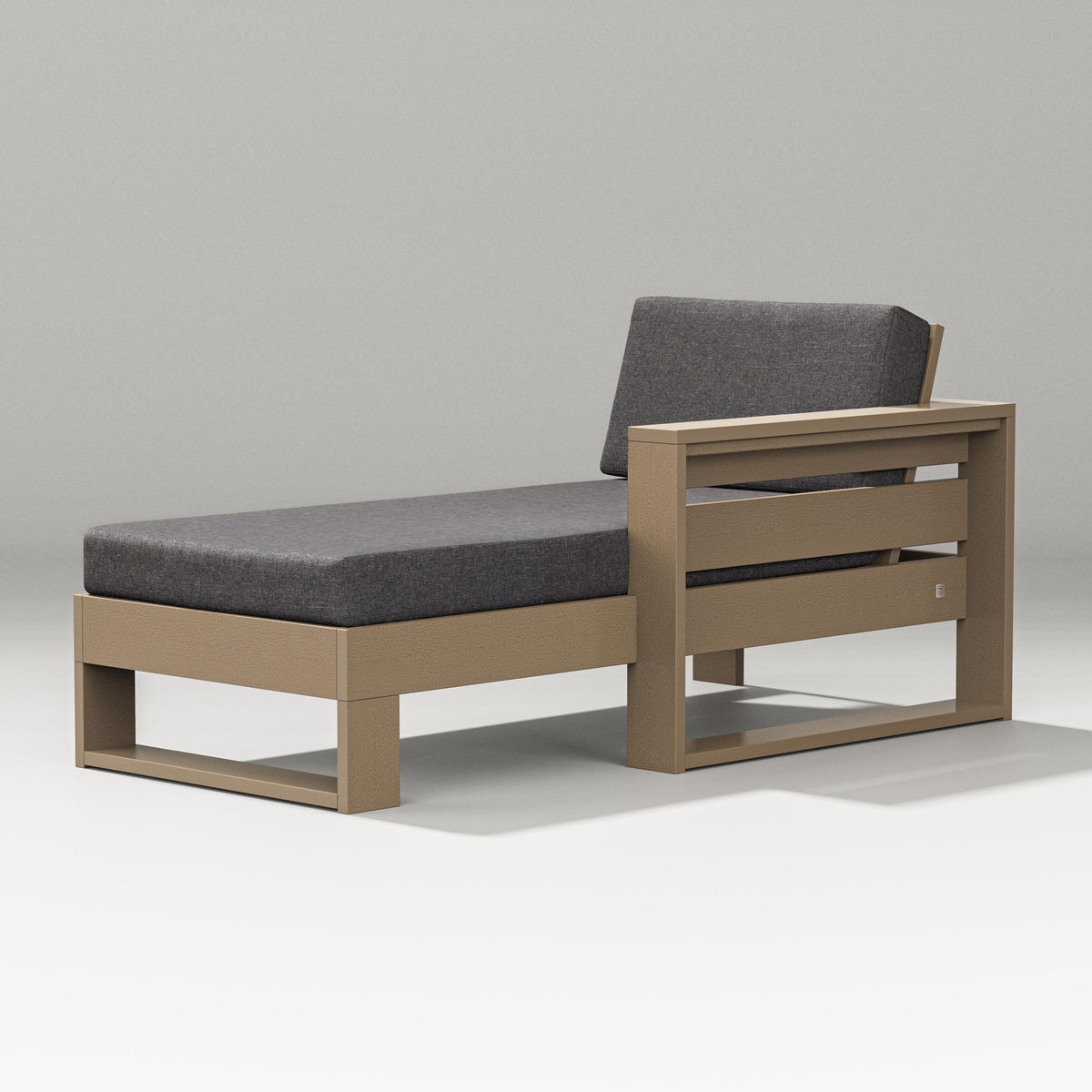 POLYWOOD Latitude Modular Right Arm Chaise in Vintage Sahara / Ash Charcoal