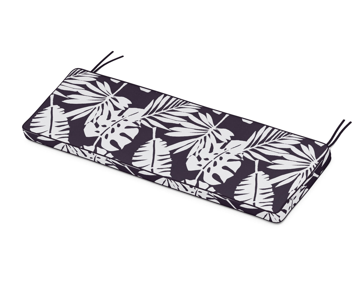 POLYWOOD Chinoiserie 60" Bench Seat Cushion in Leaf Navy