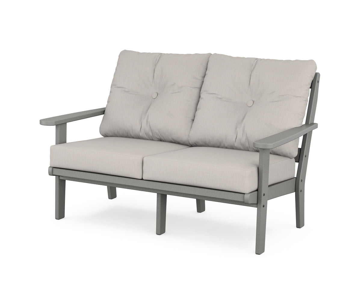 POLYWOOD Mission Deep Seating Loveseat in Slate Grey / Cast Ash