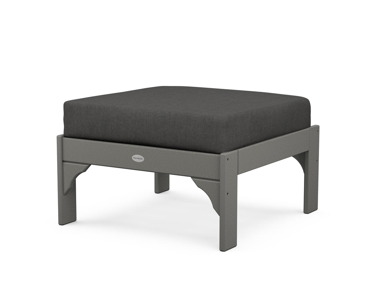 POLYWOOD Vineyard Deep Seating Ottoman in Slate Grey / Spectrum Carbon