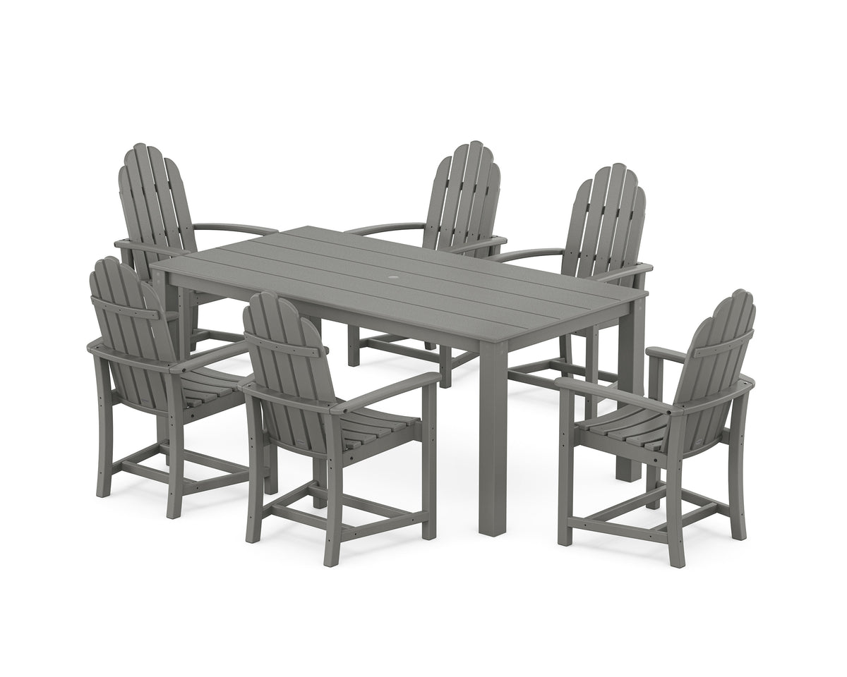 POLYWOOD Classic Adirondack 7-Piece Parsons Dining Set in Slate Grey