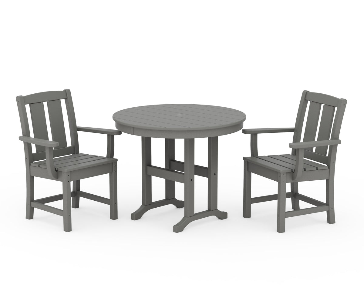 POLYWOOD Mission 3-Piece Farmhouse Dining Set in Slate Grey