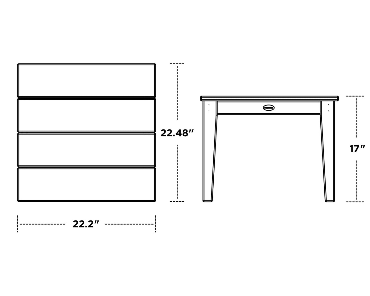 POLYWOOD Newport 22" End Table dimensions