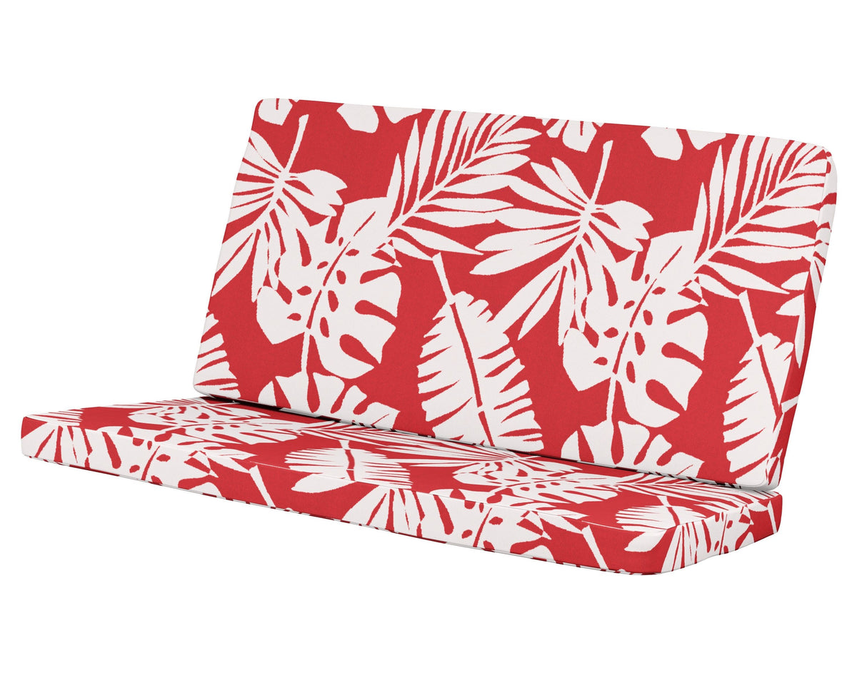 POLYWOOD Modern Loveseat Cushion in Leaf Crimson