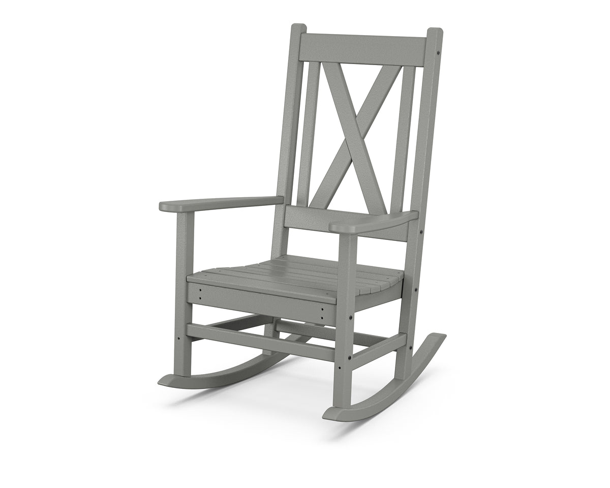 POLYWOOD Braxton Porch Rocking Chair in Slate Grey