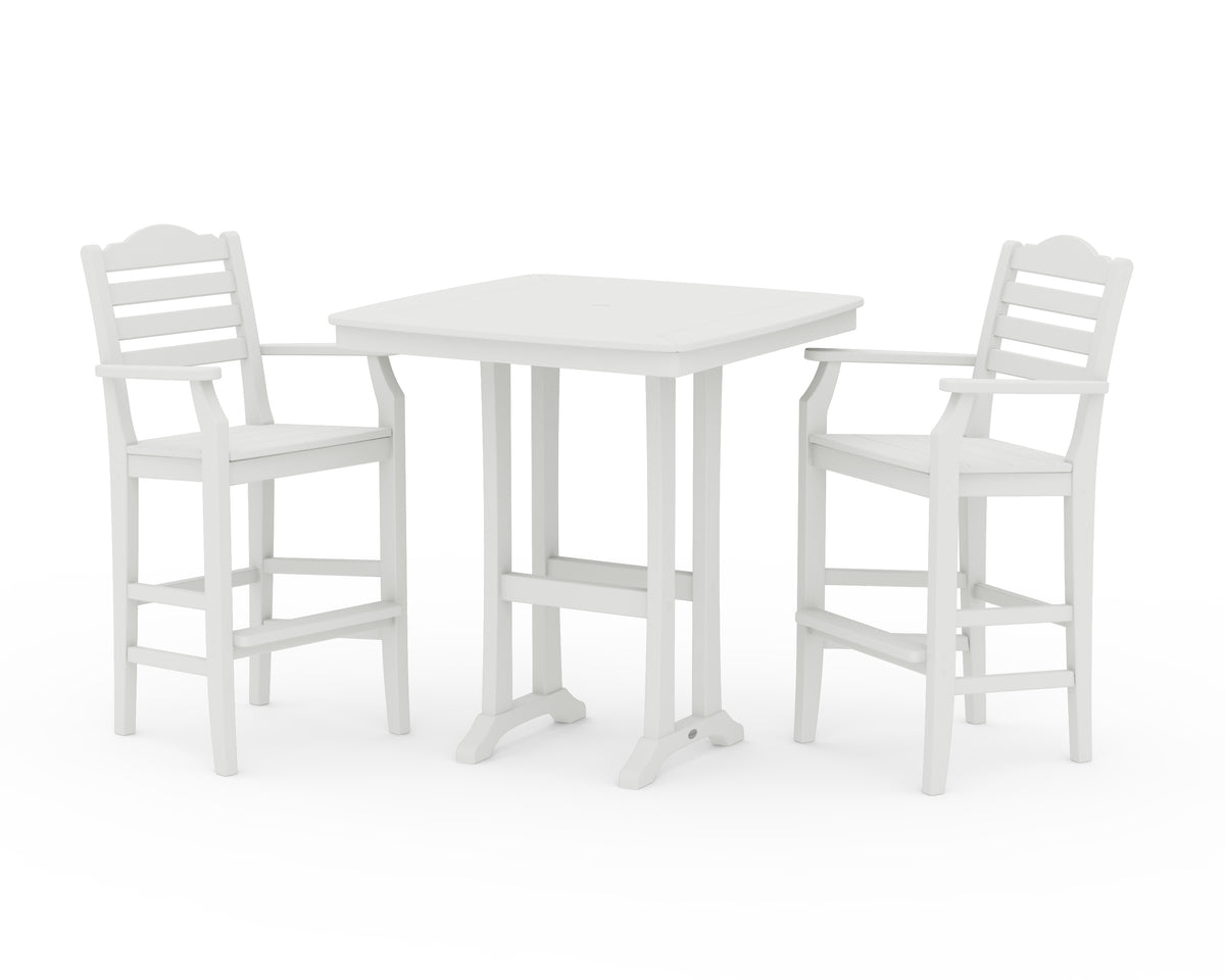 POLYWOOD Savannah 3-Piece Bar Set in Vintage White