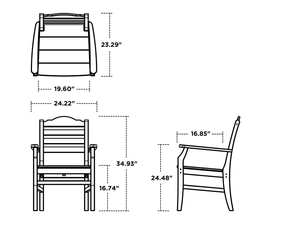 POLYWOOD Savannah Dining Arm Chair dimensions