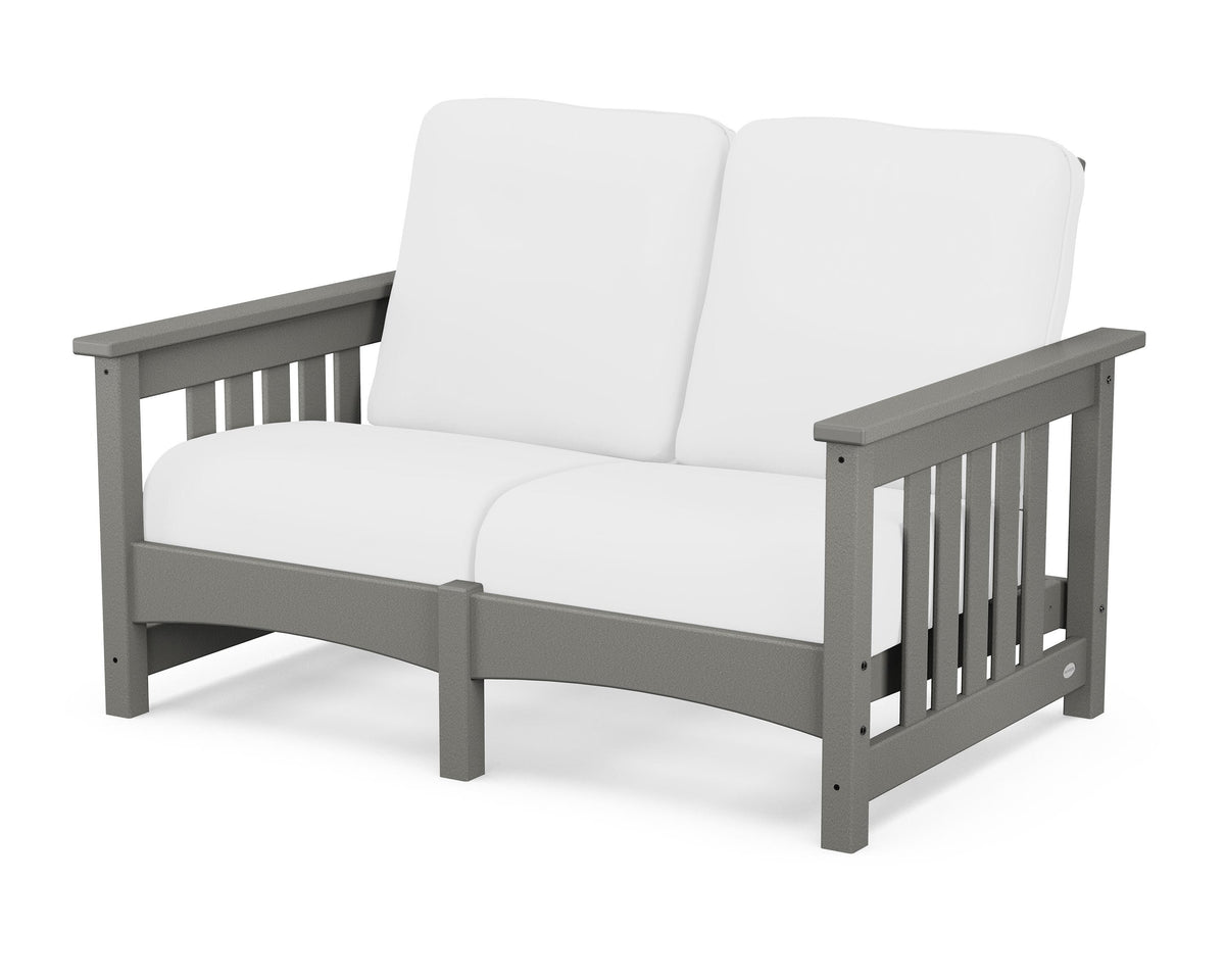 POLYWOOD Club Mission Loveseat in Slate Grey / Natural
