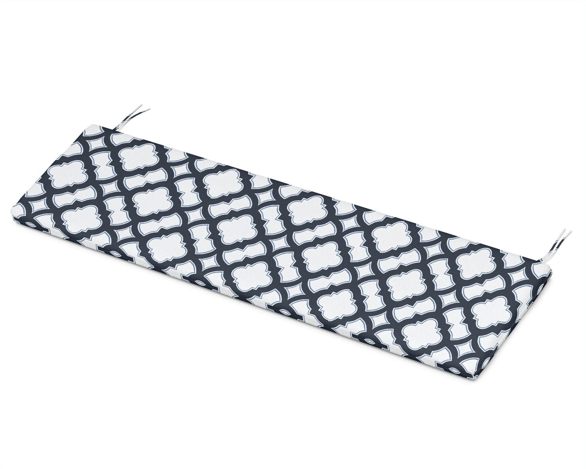 POLYWOOD Bench Seat Cushion - 17.25"D x 68.5"W x 2.5"H in Trellis Marine Indigo