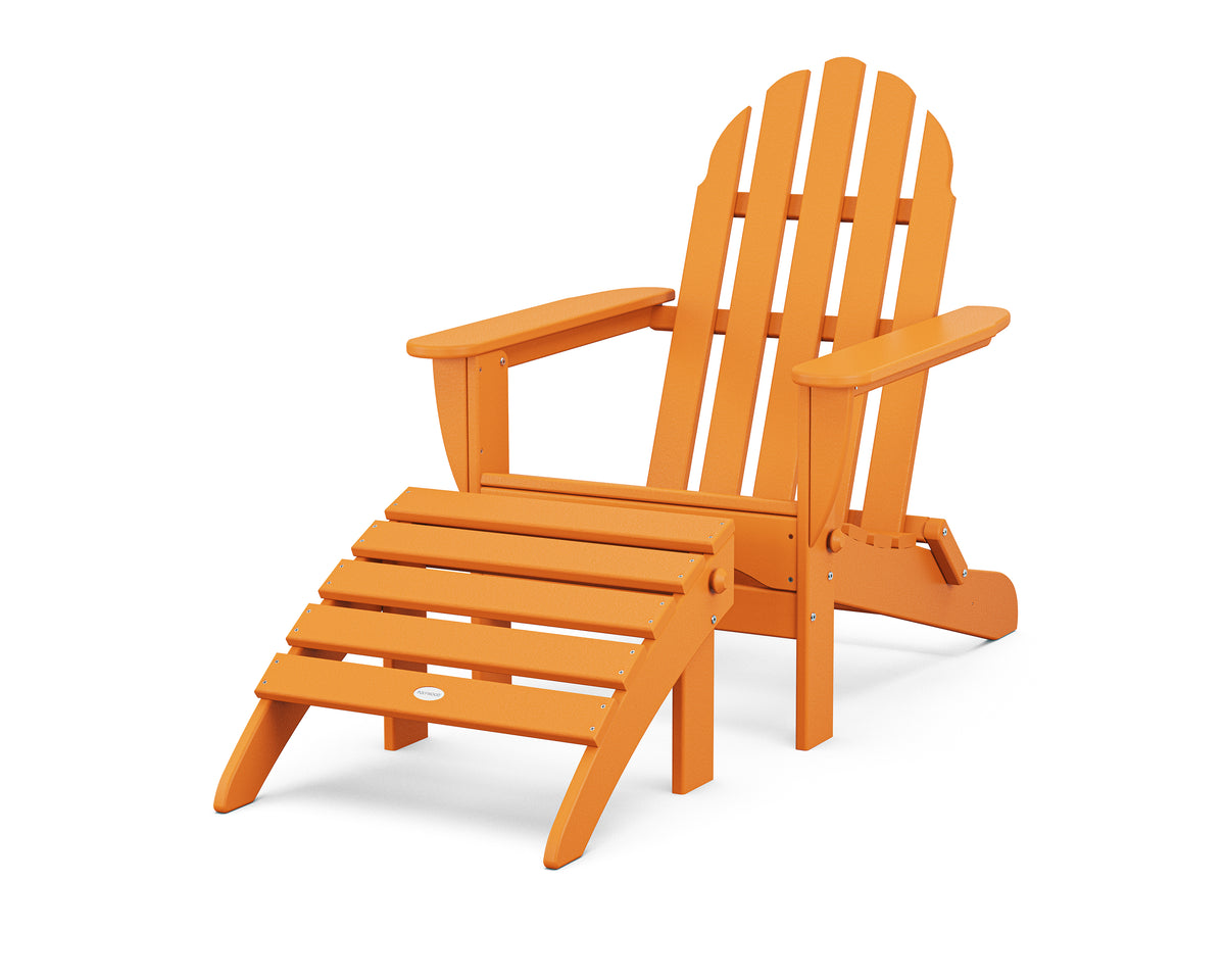 POLYWOOD Classic Adirondack 2-Piece Set in Tangerine