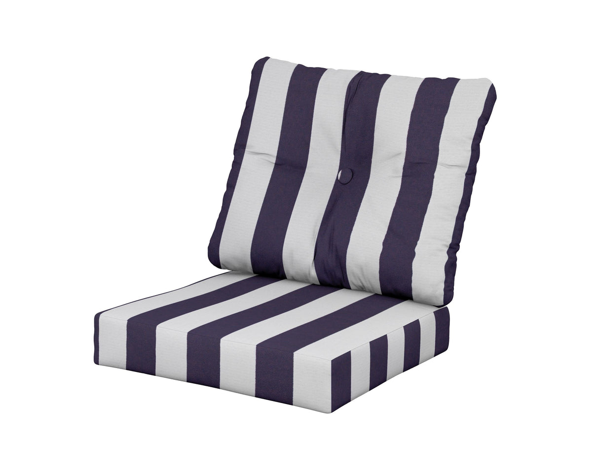 POLYWOOD Prescott Seat/Back Cushions in Cabana Stripe Navy