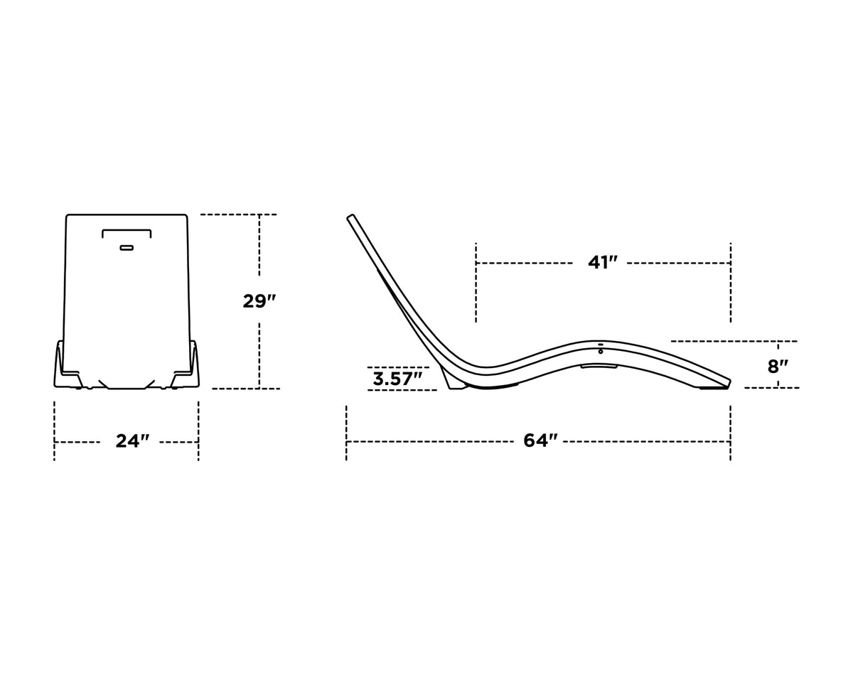 POLYWOOD Laguna In-Pool Chaise Lounge dimensions