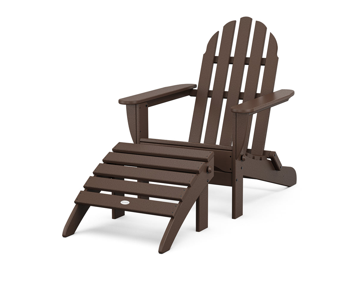 POLYWOOD Classic Adirondack 2-Piece Set in Mahogany
