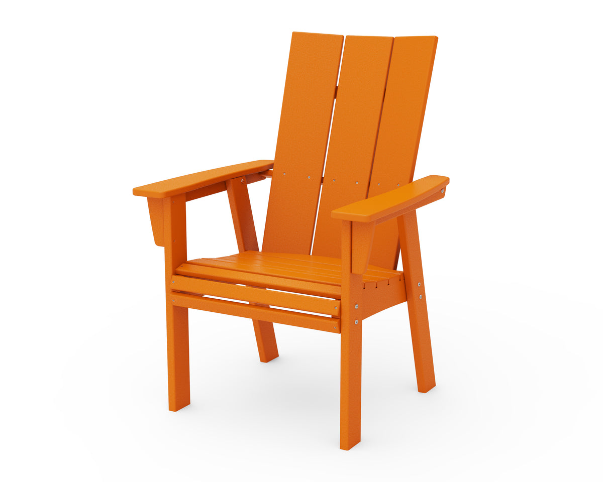POLYWOOD Modern Curveback Adirondack Dining Chair in Tangerine