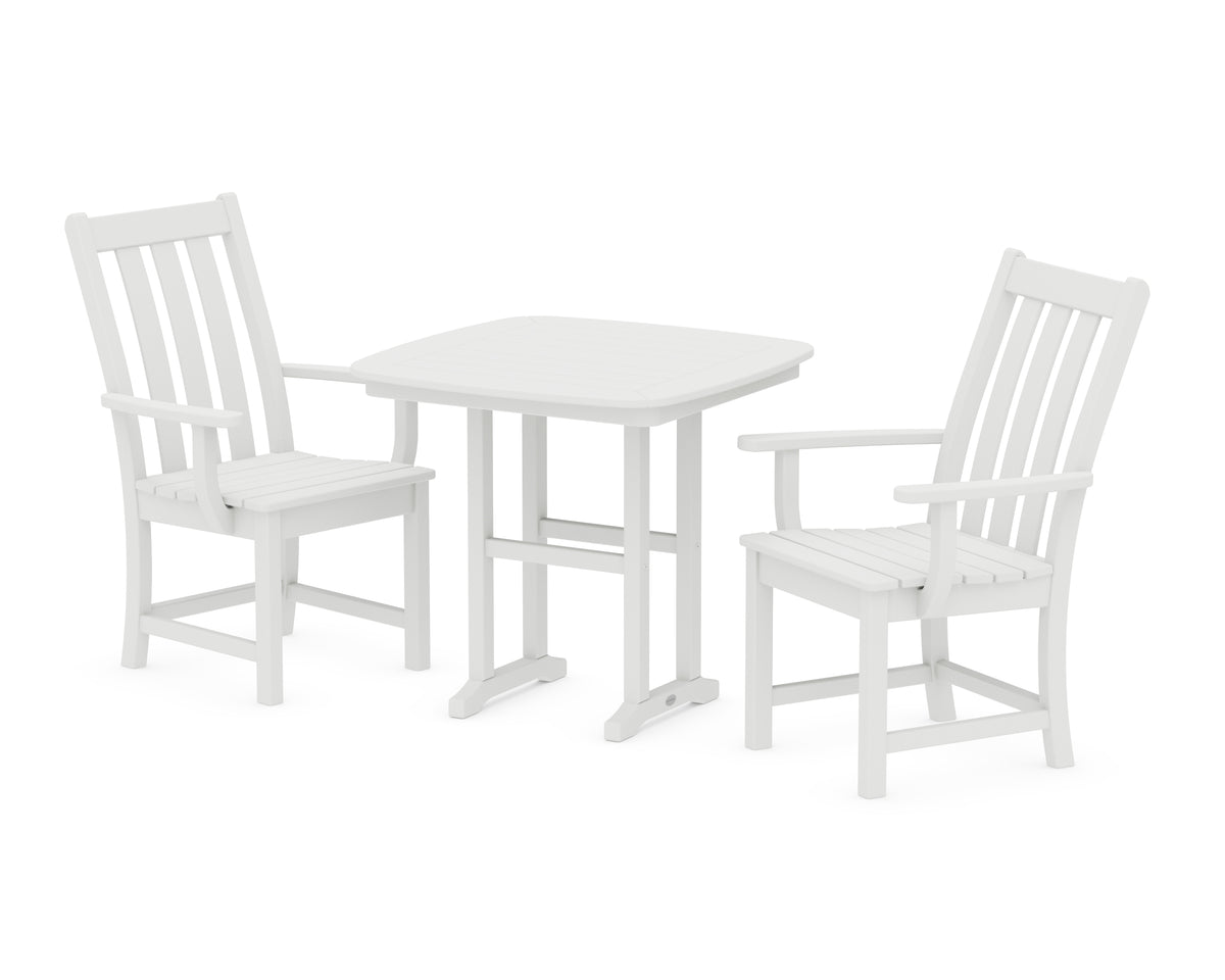 POLYWOOD Vineyard 3-Piece Dining Set in White