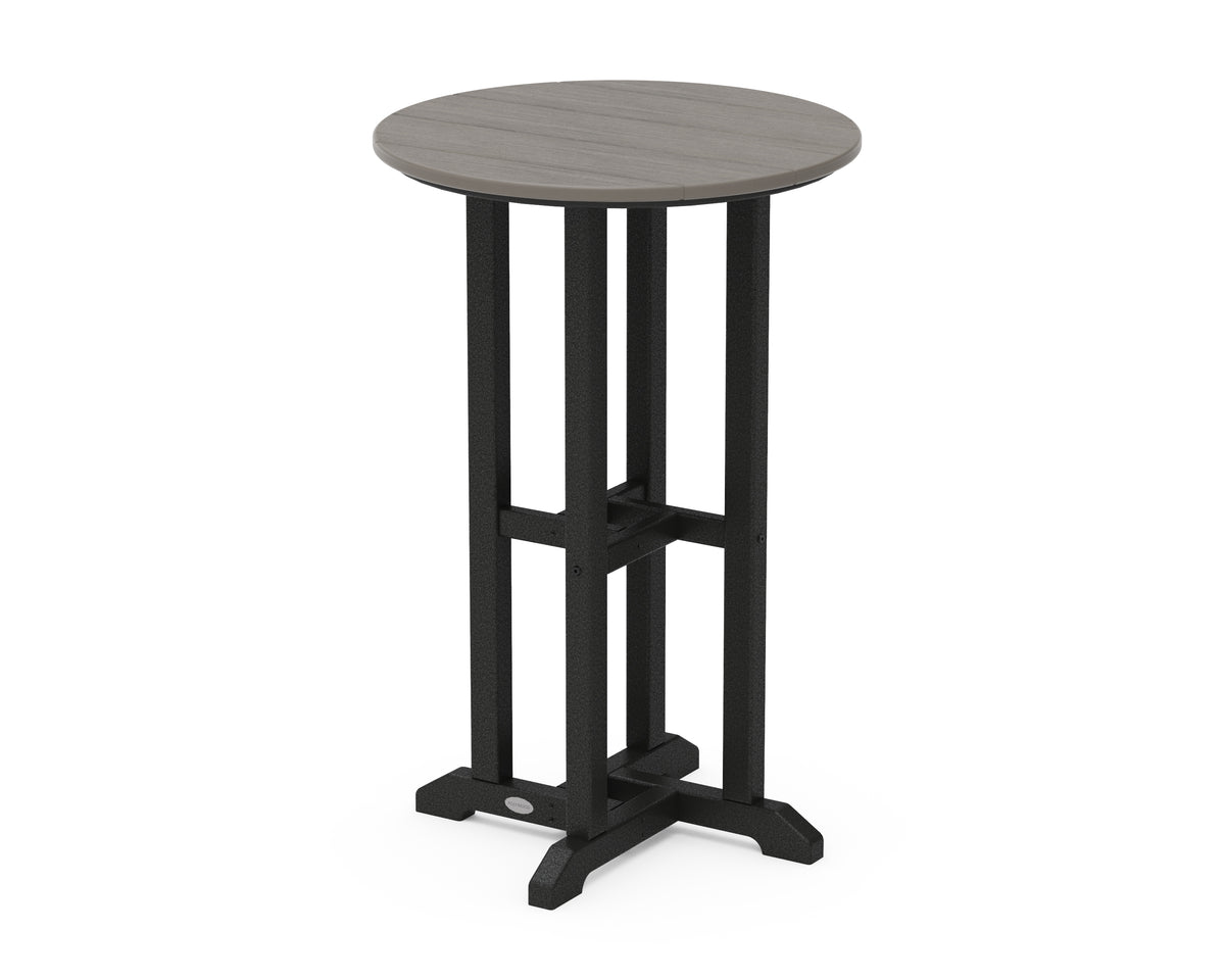 POLYWOOD Contempo 24" Round Counter Table in Black / Driftwood