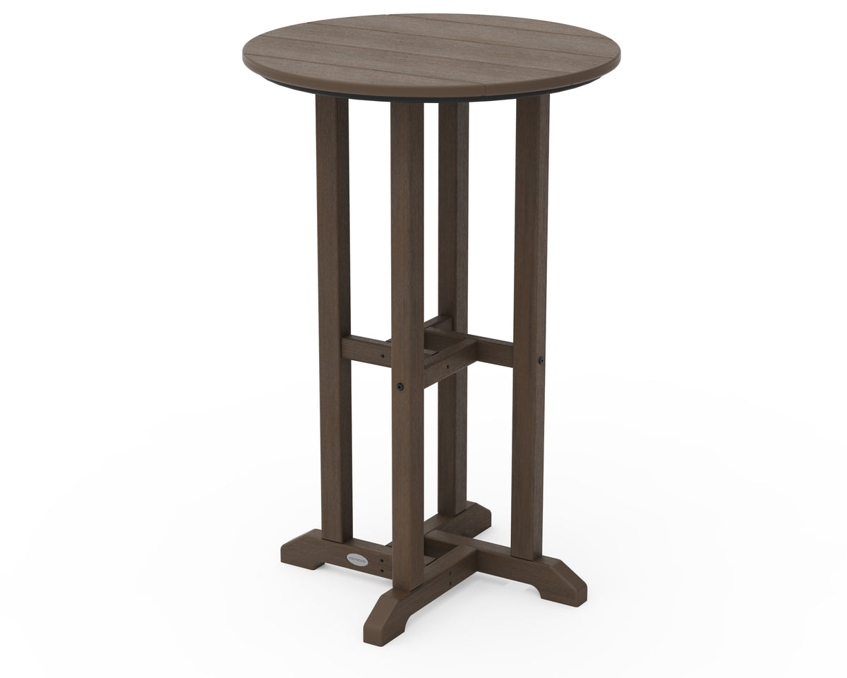 POLYWOOD 24" Round Farmhouse Counter Bistro Table in Kona