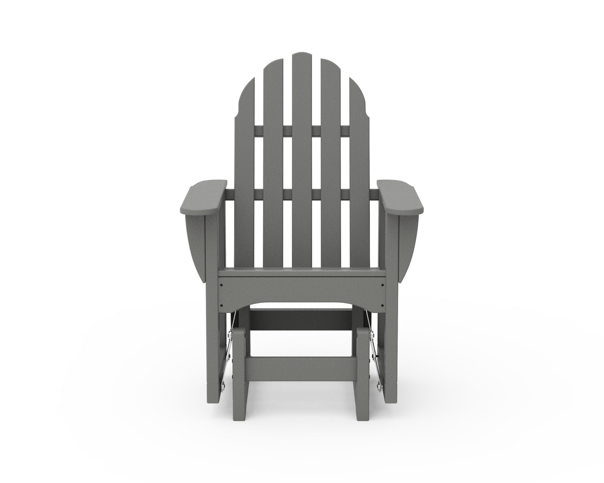 Additional angle of the POLYWOOD Classic Adirondack Glider Chair in Slate Grey