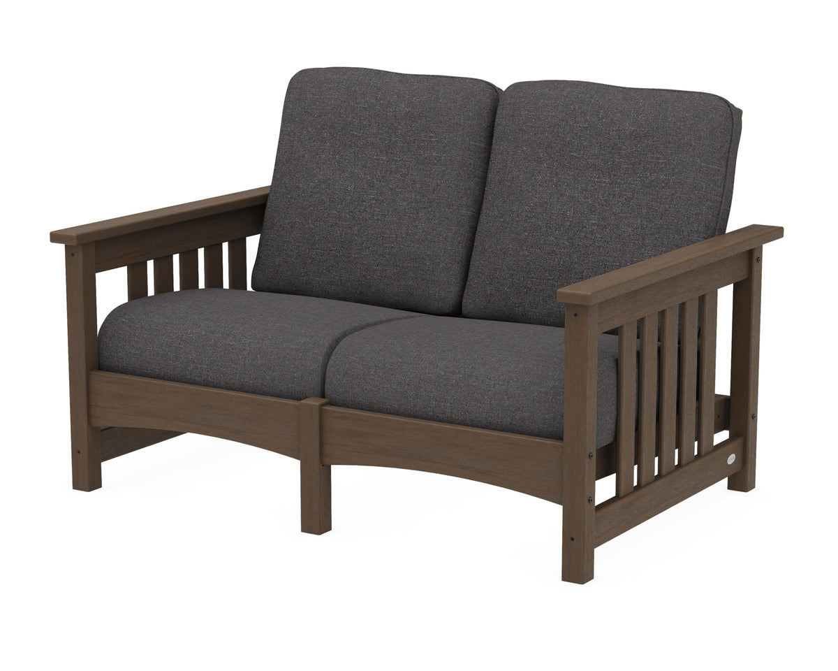 POLYWOOD Club Mission Loveseat in Kona / Ash Charcoal
