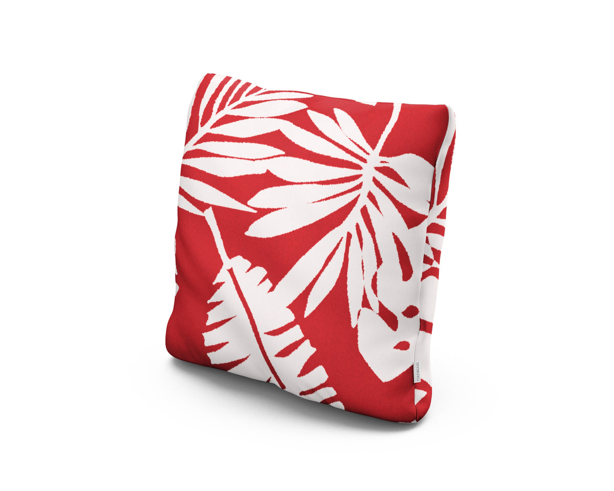 POLYWOOD 18" Outdoor Throw Pillow in Leaf Crimson