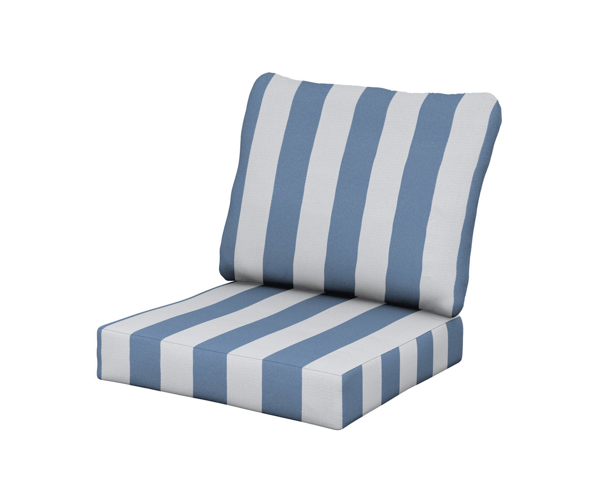POLYWOOD Classics Seat/Back Cushion Set in Cabana Stripe Sky Blue