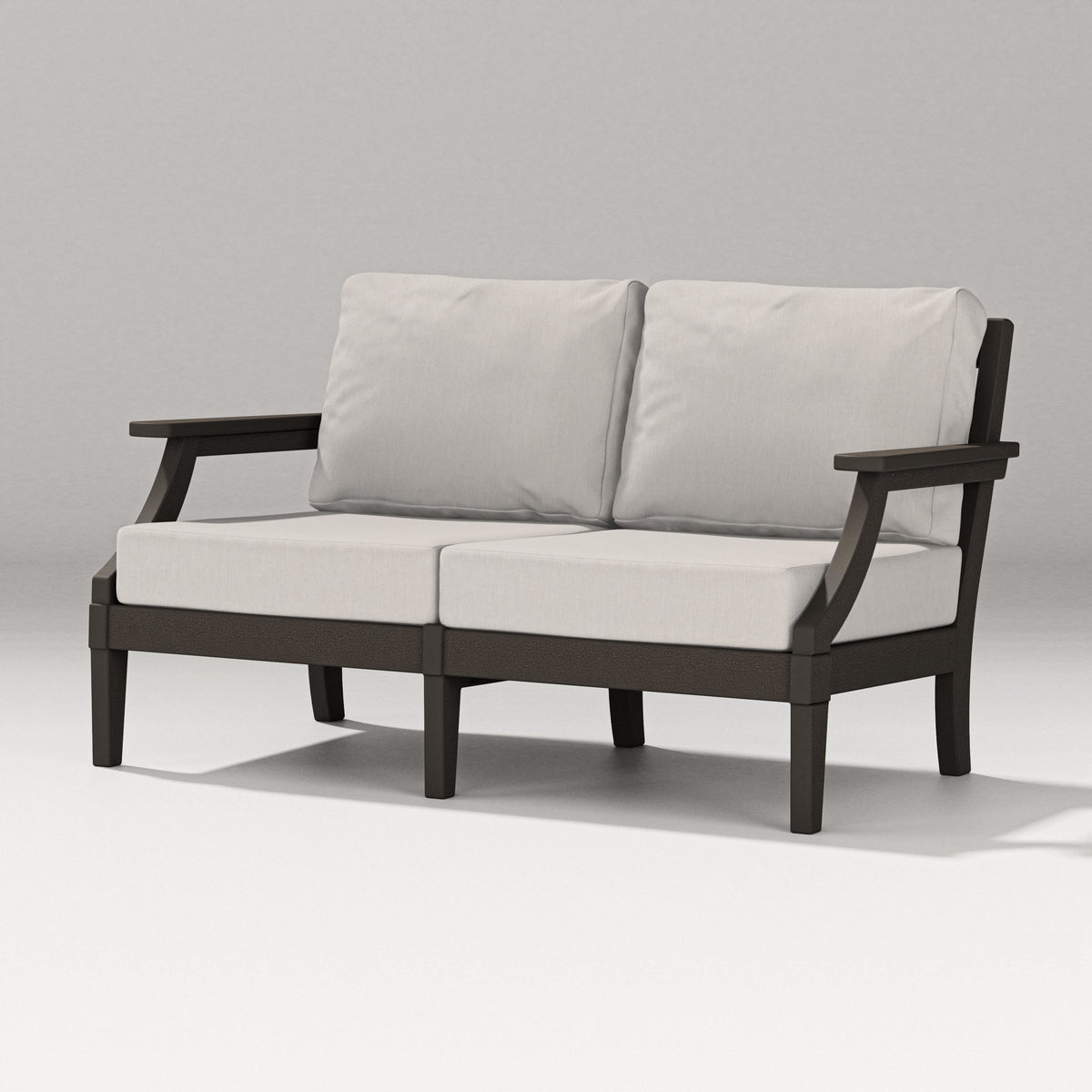 POLYWOOD Estate Loveseat in Vintage Coffee / Cast Ash