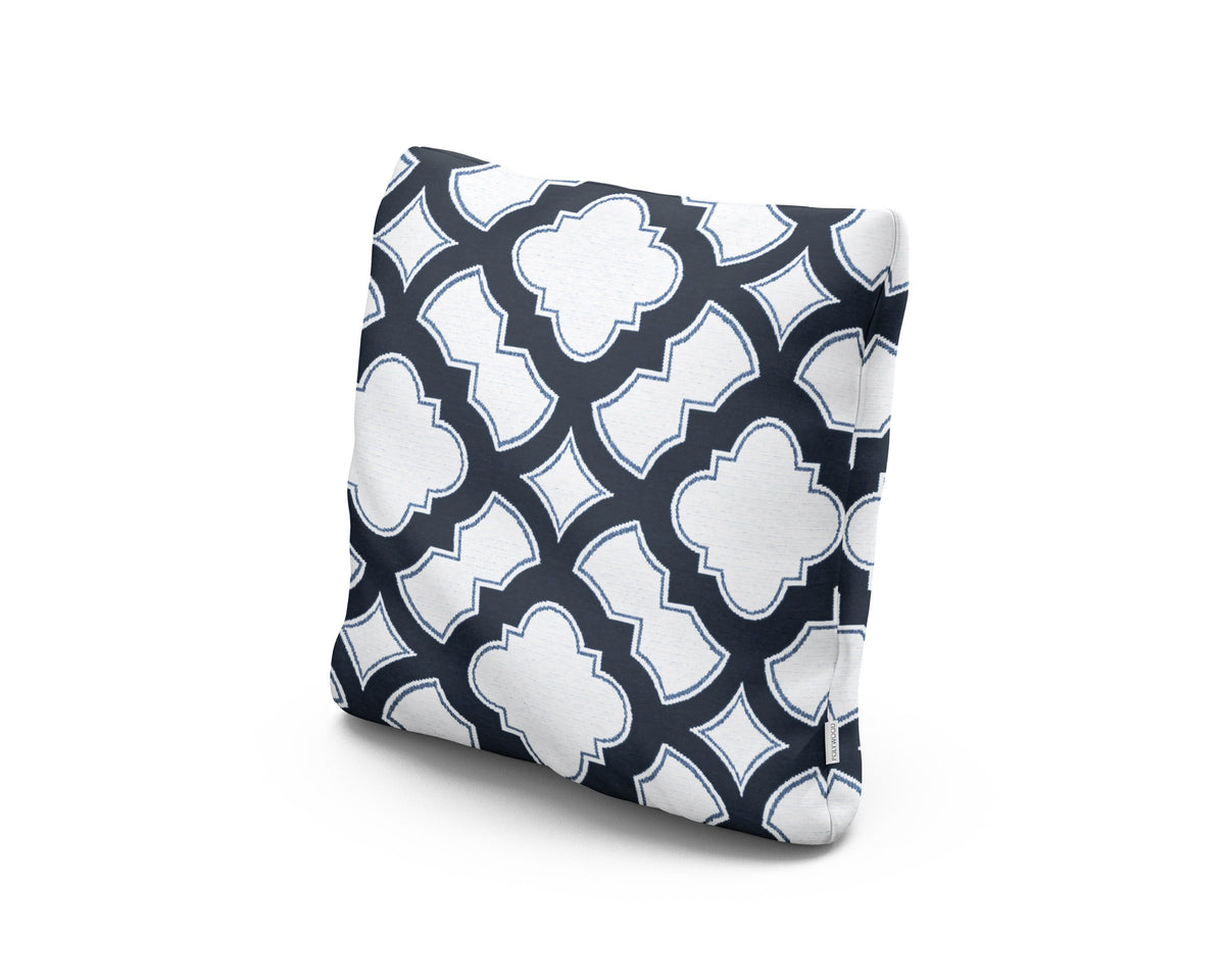 POLYWOOD 18" Outdoor Throw Pillow in Trellis Marine Indigo